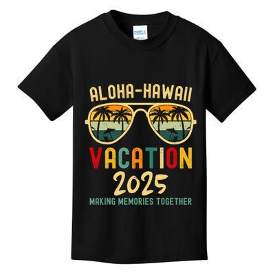 Family Vacation 2025 Aloha Hawaii Hawaiian Summer Matching Kids T-Shirt