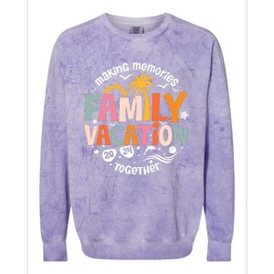 Family Vacation 2024 Beach Matching Family Summer Vacation Colorblast Crewneck Sweatshirt