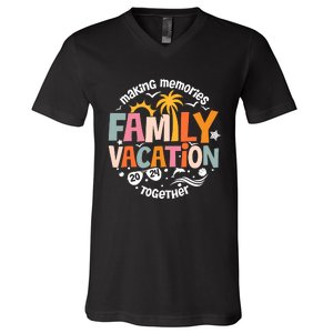 Family Vacation 2024 Beach Matching Family Summer Vacation V-Neck T-Shirt