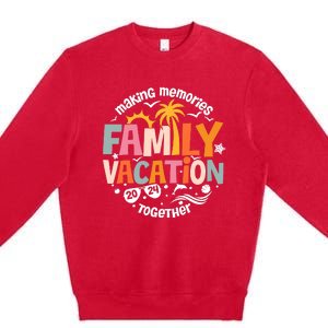 Family Vacation 2024 Beach Matching Family Summer Vacation Premium Crewneck Sweatshirt