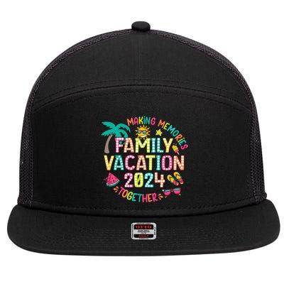 Family Vacation 2024 Summer Vibes 7 Panel Mesh Trucker Snapback Hat