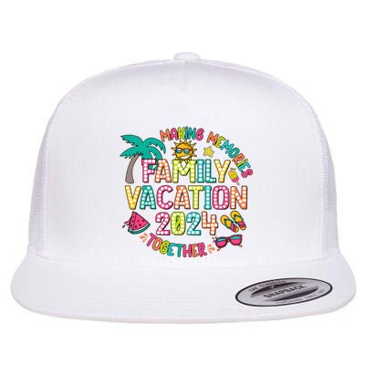 Family Vacation 2024 Summer Vibes Flat Bill Trucker Hat