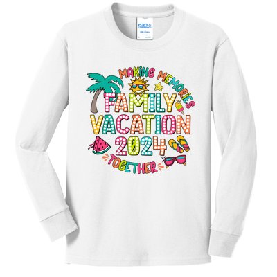 Family Vacation 2024 Summer Vibes Kids Long Sleeve Shirt