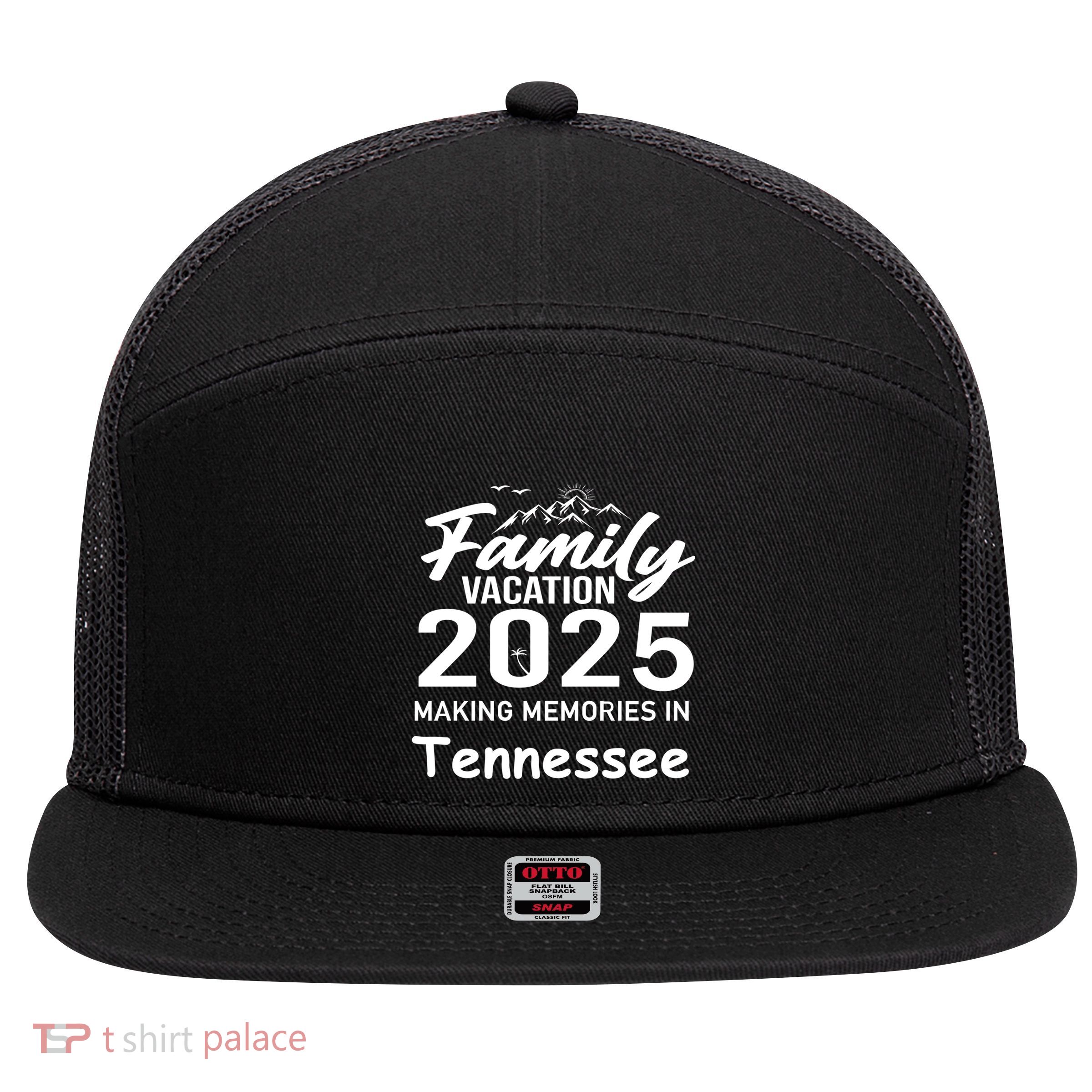Family Vacation 2025 Making Memories Tennessee Summer Trip Gift 7 Panel Mesh Trucker Snapback Hat