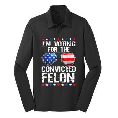 Funny Voting 2024 Im Voting For The Convicted Felon Silk Touch Performance Long Sleeve Polo