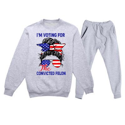 Funny Voting 2024 IM Voting For The Convicted Felon Premium Crewneck Sweatsuit Set