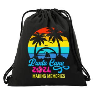 Family Vacation 2024 Dominican Republic Punta Cana Vacation Drawstring Bag