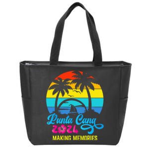 Family Vacation 2024 Dominican Republic Punta Cana Vacation Zip Tote Bag