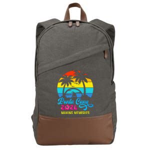 Family Vacation 2024 Dominican Republic Punta Cana Vacation Cotton Canvas Backpack