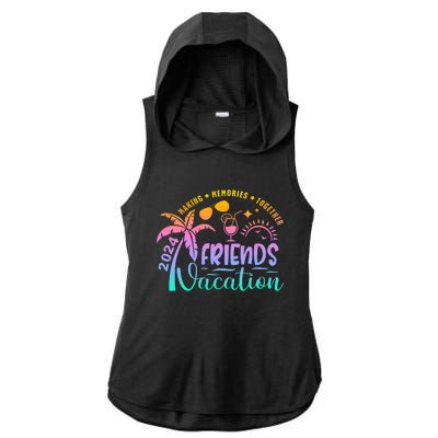 Friends Vacation 2024 Making Memories Together Ladies PosiCharge Tri-Blend Wicking Draft Hoodie Tank