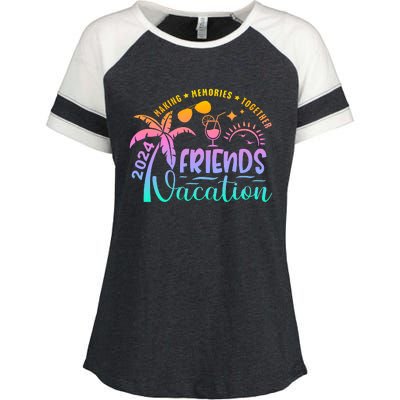 Friends Vacation 2024 Making Memories Together Enza Ladies Jersey Colorblock Tee