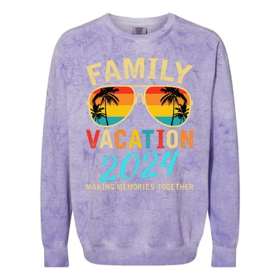 Family Vacation 2024 Beach Matching Summer Vacation 2024 Colorblast Crewneck Sweatshirt