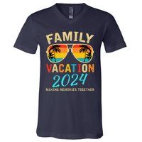 Family Vacation 2024 Beach Matching Summer Vacation 2024 V-Neck T-Shirt