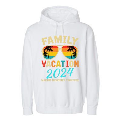 Family Vacation 2024 Beach Matching Summer Vacation 2024 Garment-Dyed Fleece Hoodie