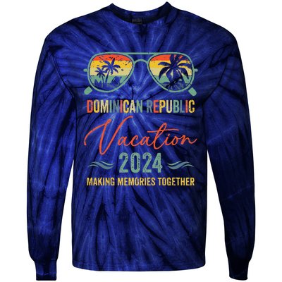 Family Vacation 2024 Summer Dominican Republic Matching Tie-Dye Long Sleeve Shirt