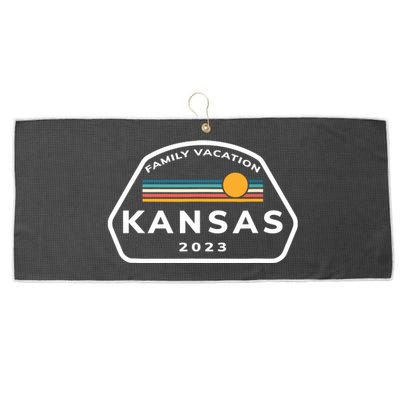 Family Vacation 2024 Kansas Matching Family Souvenir Large Microfiber Waffle Golf Towel