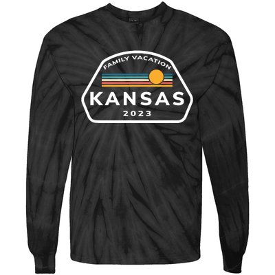 Family Vacation 2024 Kansas Matching Family Souvenir Tie-Dye Long Sleeve Shirt