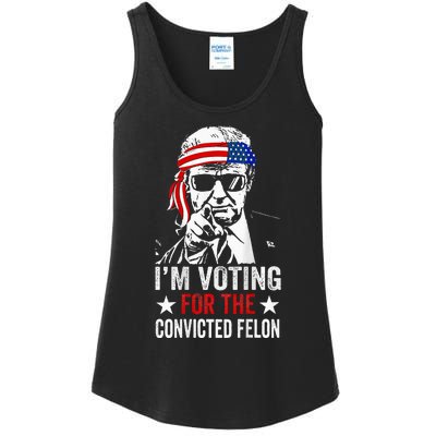 Funny Voting 2024 IM Voting For The Convicted Felon Ladies Essential Tank