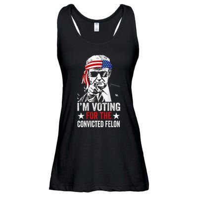 Funny Voting 2024 IM Voting For The Convicted Felon Ladies Essential Flowy Tank