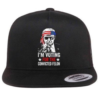 Funny Voting 2024 IM Voting For The Convicted Felon Flatbill Hat