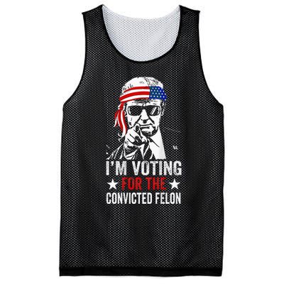 Funny Voting 2024 IM Voting For The Convicted Felon Mesh Reversible Basketball Jersey Tank