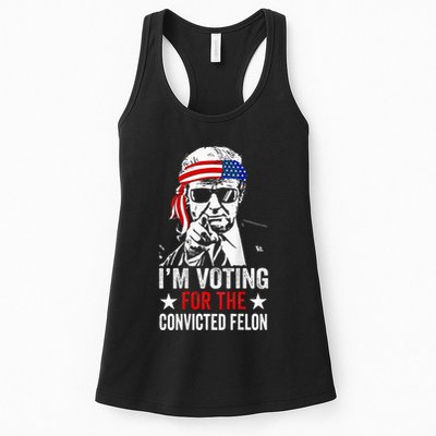 Funny Voting 2024 IM Voting For The Convicted Felon Womens Tank Top