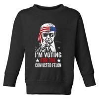 Funny Voting 2024 IM Voting For The Convicted Felon Toddler Sweatshirt