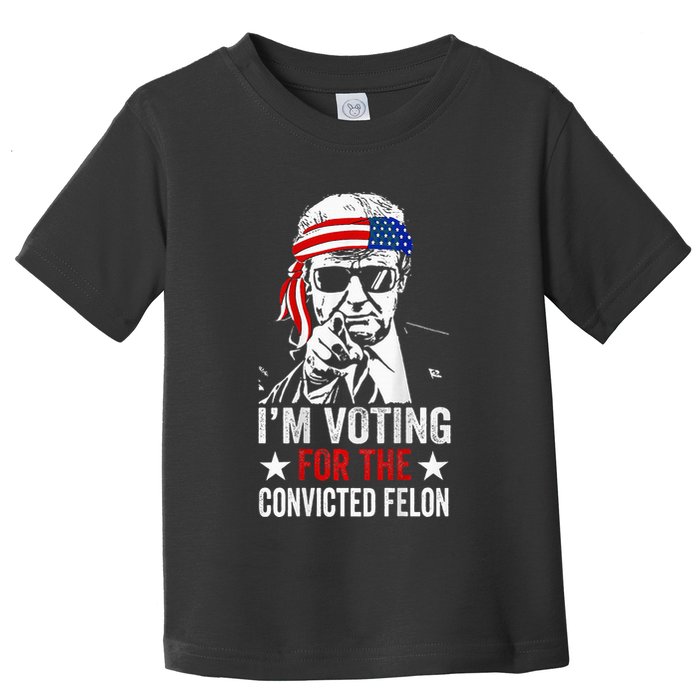 Funny Voting 2024 IM Voting For The Convicted Felon Toddler T-Shirt