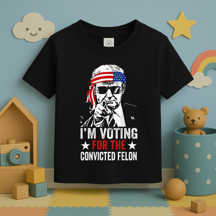 Funny Voting 2024 IM Voting For The Convicted Felon Toddler T-Shirt