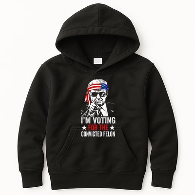 Funny Voting 2024 IM Voting For The Convicted Felon Kids Hoodie