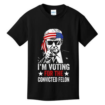 Funny Voting 2024 IM Voting For The Convicted Felon Kids T-Shirt