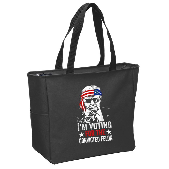 Funny Voting 2024 IM Voting For The Convicted Felon Zip Tote Bag
