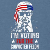 Funny Voting 2024 IM Voting For The Convicted Felon Garment-Dyed Sweatshirt