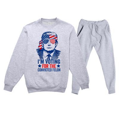 Funny Voting 2024 Im Voting For The Convicted Felon Premium Crewneck Sweatsuit Set