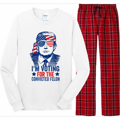 Funny Voting 2024 Im Voting For The Convicted Felon Long Sleeve Pajama Set