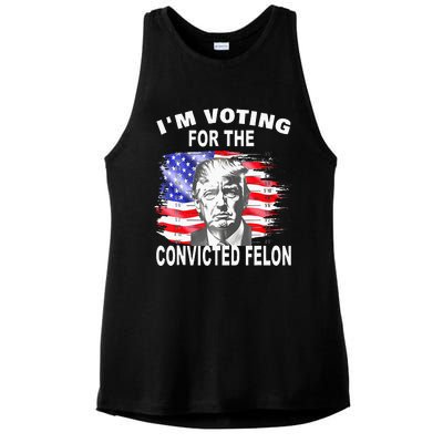 Funny Voting 2024 IM Voting For The Convicted Felon Ladies PosiCharge Tri-Blend Wicking Tank