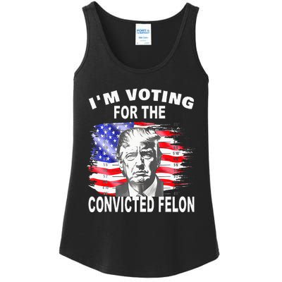 Funny Voting 2024 IM Voting For The Convicted Felon Ladies Essential Tank