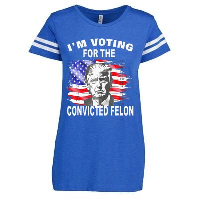 Funny Voting 2024 IM Voting For The Convicted Felon Enza Ladies Jersey Football T-Shirt