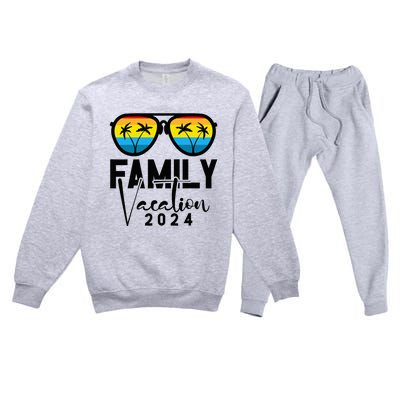 Family Vacation 2024 Beach Matching Summer Vacation 2024 Premium Crewneck Sweatsuit Set