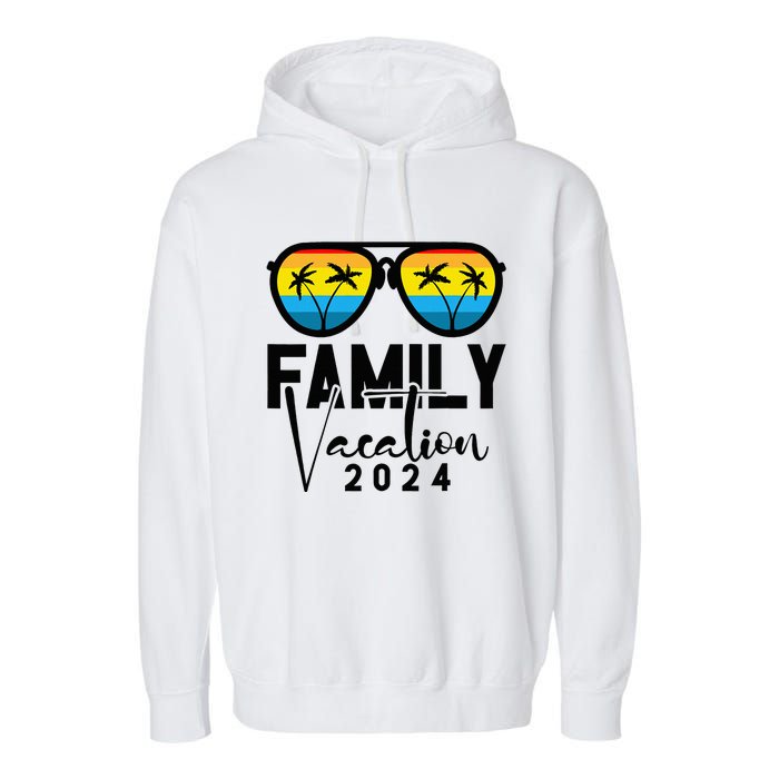 Family Vacation 2024 Beach Matching Summer Vacation 2024 Garment-Dyed Fleece Hoodie