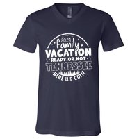 Family Vacation 2024 Tennessee Trip Funny Here We Come Match V-Neck T-Shirt