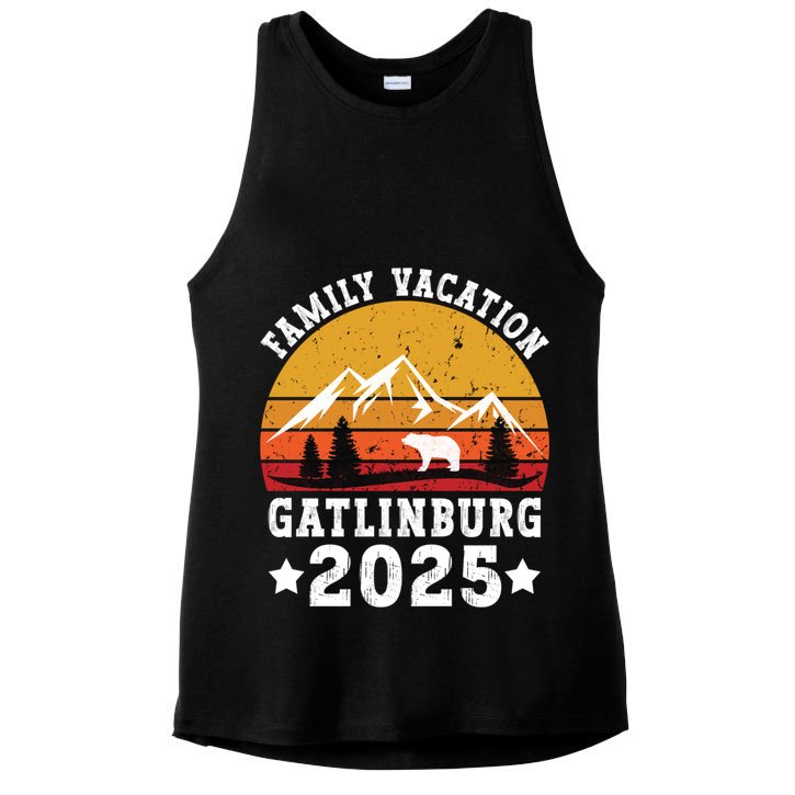 Family Vacation 2025 Gatlinburg Tennessee Smoky Mountains Gift Ladies PosiCharge Tri-Blend Wicking Tank