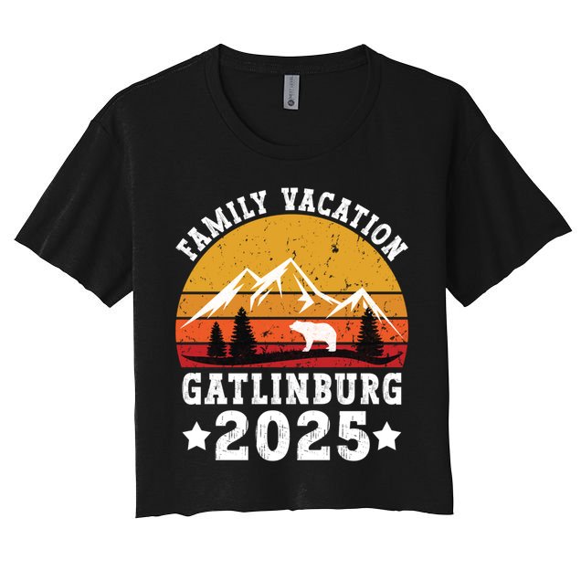 Family Vacation 2025 Gatlinburg Tennessee Smoky Mountains Gift Crop Top