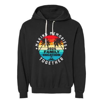 Family Vacation 2024 Beach Trip Matching Group Garment-Dyed Fleece Hoodie