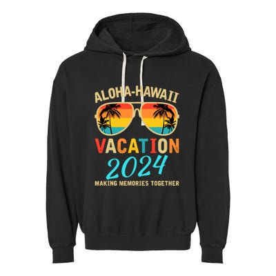 Family Vacation 2024 Aloha Hawaii Hawaiian Matching Group Garment-Dyed Fleece Hoodie