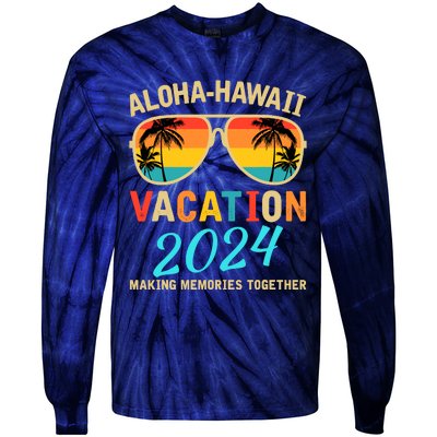 Family Vacation 2024 Aloha Hawaii Hawaiian Matching Group Tie-Dye Long Sleeve Shirt