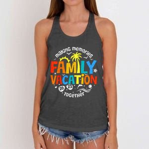 Family Vacation 23 Funny Trip Making Memories Together Women's Knotted Racerback Tank