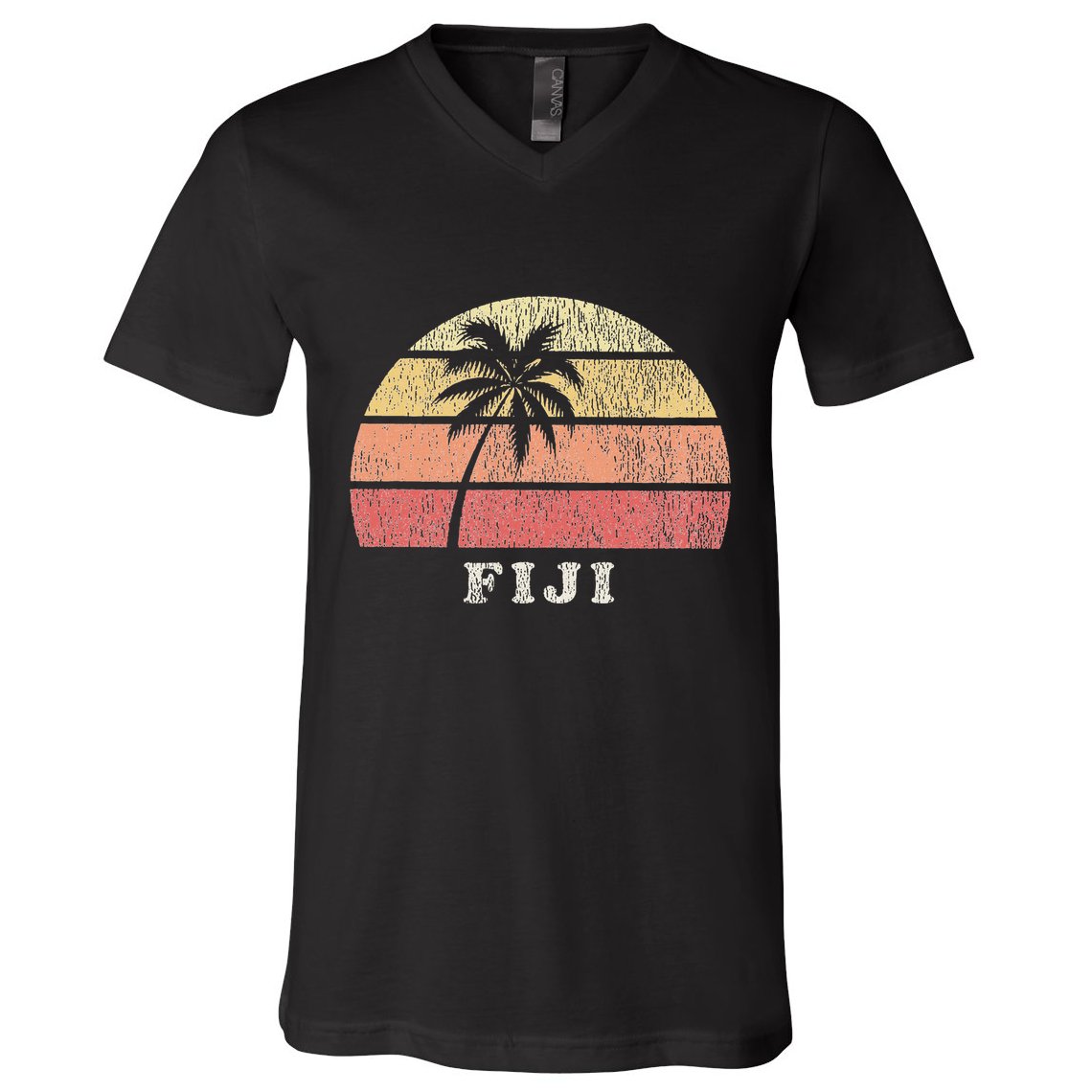 Fiji Vintage 70s Retro V-Neck T-Shirt