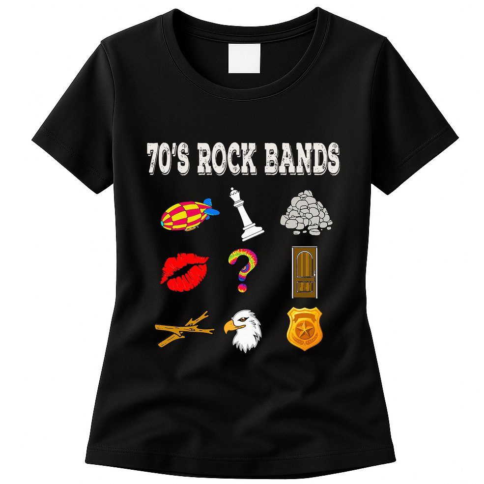 Funny Vintage 70S Rock Band Womens T-Shirt