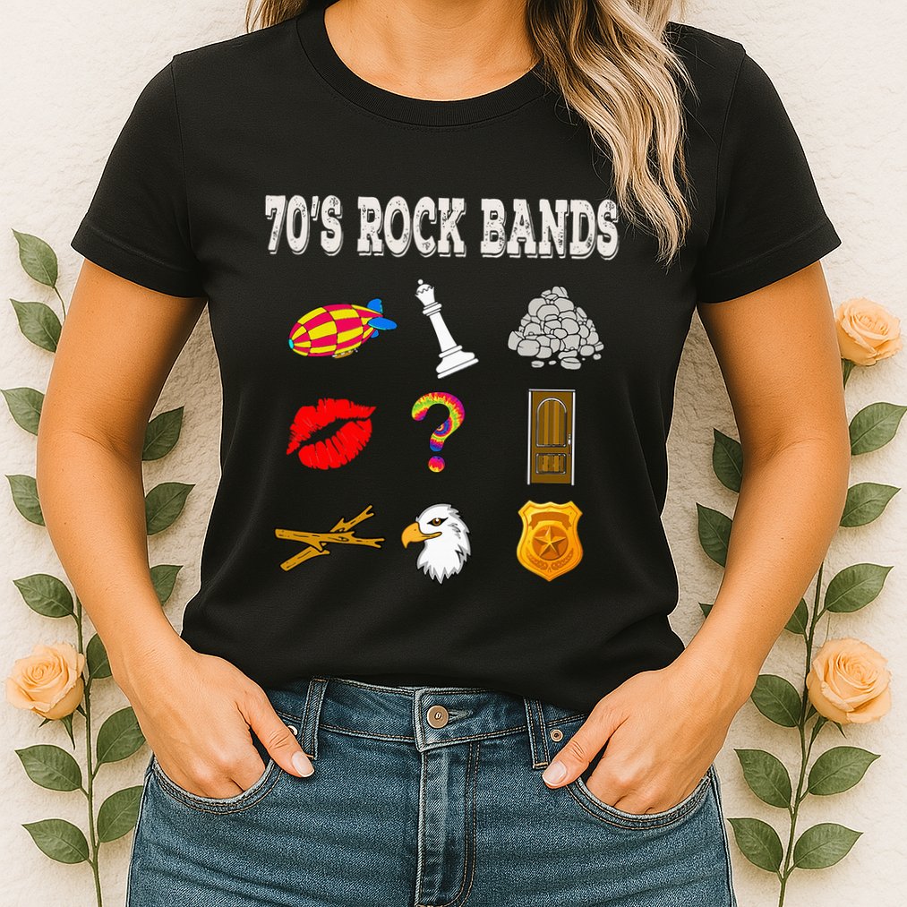 Funny Vintage 70S Rock Band Womens T-Shirt